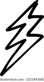 Blitzschlag handgezeichnetes Symbol für Gewitter Elektrizität Energie Blitz Schlag Illustration Symbol