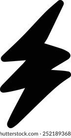 Blitzschlag handgezeichnetes Symbol für Gewitter Elektrizität Energie Blitz Schlag Illustration Symbol