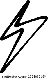 Blitzschlag handgezeichnetes Symbol für Gewitter Elektrizität Energie Blitz Schlag Illustration Symbol