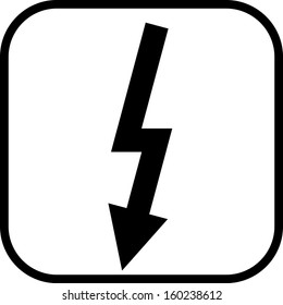 Lightning bolt high voltage vector sign isolated 
