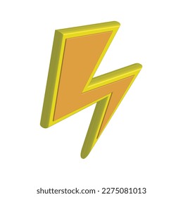 lightning bolt icon 3d illustration design