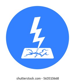 Lightning bolt icon in black style isolated on white background. Weather symbol stock vector illustration.
