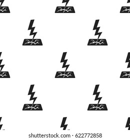 Lightning bolt icon in black style isolated on white background. Weather pattern stock vector illustration.