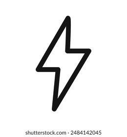 icono de rayo signo de Vector blanco y negro