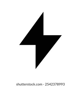 Lightning bolt icon Black and white outline vector