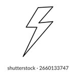Lightning Bolt Icon Clipart – Electric Power Symbol for Digital Design Vector Illustrator.