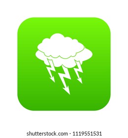 Lightning bolt icon digital green for any design isolated on white vector illustration