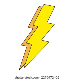Blitzbolzen-Symbol, flacher Vektor im Doodle-Stil