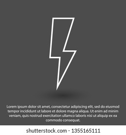 Lightning bolt icon. Lightning, electric power vector logo. Lightning bolt illustration isolated vector. Lightning bolt flat icon. Flash thunderbolt. Lightnings bolts icon EPS 10. 