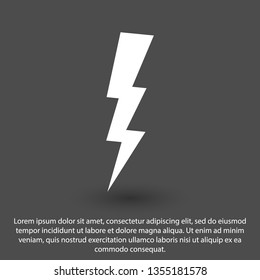 Lightning bolt icon. Lightning, electric power vector logo. Lightning bolt illustration isolated vector. Lightning bolt flat icon. Flash thunderbolt. Lightnings bolts icon EPS 10. 