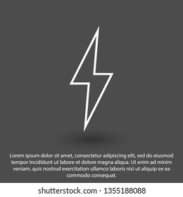 Lightning bolt icon. Lightning, electric power vector logo. Lightning bolt illustration isolated vector. Lightning bolt flat icon. Flash thunderbolt. Lightnings bolts icon EPS 10. 