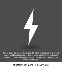 Lightning bolt icon. Lightning, electric power vector logo. Lightning bolt illustration isolated vector. Lightning bolt flat icon. Flash thunderbolt. Lightnings bolts icon EPS 10. 