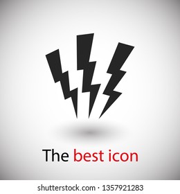 Lightning bolt icon. Lightning, electric power vector logo. Lightning bolt illustration isolated vector. Lightning bolt flat icon. Flash thunderbolt. Lightnings bolts icon EPS 10. 