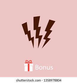 Lightning bolt icon. Lightning, electric power vector logo. Lightning bolt illustration isolated vector. Lightning bolt flat icon. Flash thunderbolt. Lightnings bolts icon EPS 10. 