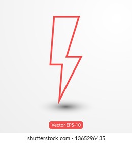 Lightning bolt icon. Lightning, electric power vector logo. Lightning bolt illustration isolated vector. Lightning bolt flat icon. Flash thunderbolt. Lightnings bolts icon EPS 10. 