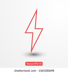 Lightning bolt icon. Lightning, electric power vector logo. Lightning bolt illustration isolated vector. Lightning bolt flat icon. Flash thunderbolt. Lightnings bolts icon EPS 10. 