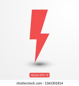 Lightning bolt icon. Lightning, electric power vector logo. Lightning bolt illustration isolated vector. Lightning bolt flat icon. Flash thunderbolt. Lightnings bolts icon EPS 10. 
