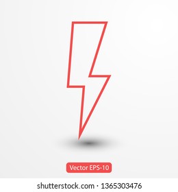 Lightning bolt icon. Lightning, electric power vector logo. Lightning bolt illustration isolated vector. Lightning bolt flat icon. Flash thunderbolt. Lightnings bolts icon EPS 10. 