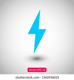 Lightning bolt icon. Lightning, electric power vector logo. Lightning bolt illustration isolated vector. Lightning bolt flat icon. Flash thunderbolt. Lightnings bolts icon EPS 10. 