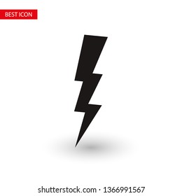 Lightning bolt icon. Lightning, electric power vector logo. Lightning bolt illustration isolated vector. Lightning bolt flat icon. Flash thunderbolt. Lightnings bolts icon EPS 10. 