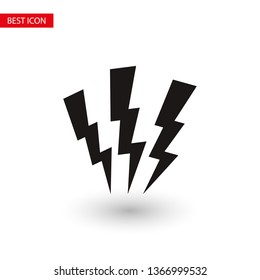 Lightning bolt icon. Lightning, electric power vector logo. Lightning bolt illustration isolated vector. Lightning bolt flat icon. Flash thunderbolt. Lightnings bolts icon EPS 10. 