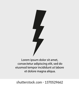 Lightning bolt icon. Lightning, electric power vector logo. Lightning bolt illustration isolated vector. Lightning bolt flat icon. Flash thunderbolt. Lightnings bolts icon EPS 10. 