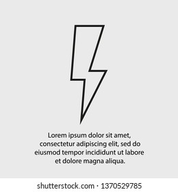 Lightning bolt icon. Lightning, electric power vector logo. Lightning bolt illustration isolated vector. Lightning bolt flat icon. Flash thunderbolt. Lightnings bolts icon EPS 10. 