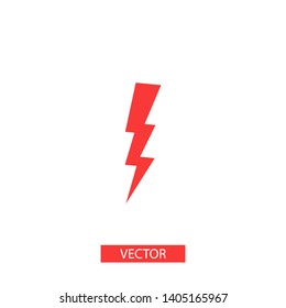 Lightning bolt icon. Lightning, electric power vector logo. Lightning bolt illustration isolated vector. Lightning bolt flat icon. Flash thunderbolt. Lightnings bolts icon EPS 10. 