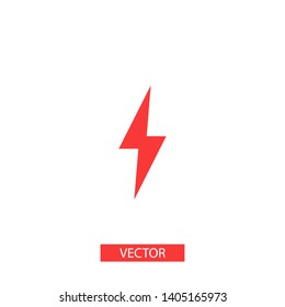 Lightning bolt icon. Lightning, electric power vector logo. Lightning bolt illustration isolated vector. Lightning bolt flat icon. Flash thunderbolt. Lightnings bolts icon EPS 10. 