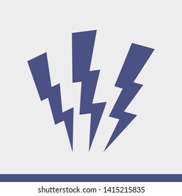 Lightning bolt icon. Lightning, electric power vector logo. Lightning bolt illustration isolated vector. Lightning bolt flat icon. Flash thunderbolt. Lightnings bolts icon EPS 10. 