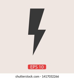 Lightning bolt icon. Lightning, electric power vector logo. Lightning bolt illustration isolated vector. Lightning bolt flat icon. Flash thunderbolt. Lightnings bolts icon EPS 10. 