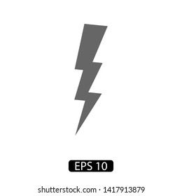 Lightning bolt icon. Lightning, electric power vector logo. Lightning bolt illustration isolated vector. Lightning bolt flat icon. Flash thunderbolt. Lightnings bolts icon EPS 10. 