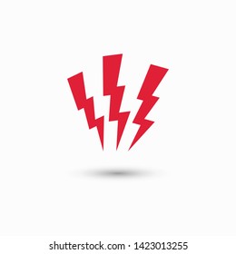 Lightning bolt icon. Lightning, electric power vector logo. Lightning bolt illustration isolated vector. Lightning bolt flat icon. Flash thunderbolt. Lightnings bolts icon EPS 10. 