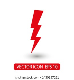 Lightning bolt icon. Lightning, electric power vector logo. Lightning bolt illustration isolated vector. Lightning bolt flat icon. Flash thunderbolt. Lightnings bolts icon EPS 10.