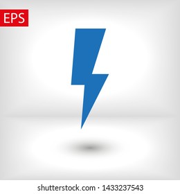 Lightning bolt icon. Lightning, electric power vector logo. Lightning bolt illustration isolated vector. Lightning bolt flat icon. Flash thunderbolt. Lightnings bolts icon EPS 10.