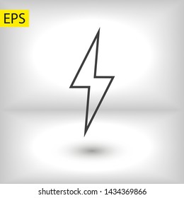 Lightning bolt icon. Lightning, electric power vector logo. Lightning bolt illustration isolated vector. Lightning bolt flat icon. Flash thunderbolt. Lightnings bolts icon EPS 10.