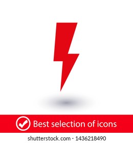 Lightning bolt icon. Lightning, electric power vector logo. Lightning bolt illustration isolated vector. Lightning bolt flat icon. Flash thunderbolt. Lightnings bolts icon EPS 10.