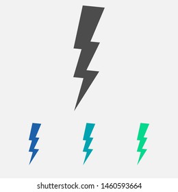 Lightning bolt icon. Lightning, electric power vector logo. Lightning bolt illustration isolated vector. 