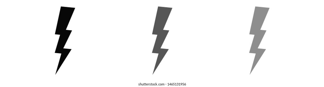 Lightning bolt icon. Lightning, electric power vector logo. Lightning bolt illustration isolated vector. Lightning bolt flat icon. Flash thunderbolt. Lightnings bolts icon EPS 10.