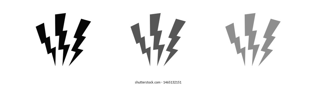 Lightning bolt icon. Lightning, electric power vector logo. Lightning bolt illustration isolated vector. Lightning bolt flat icon. Flash thunderbolt. Lightnings bolts icon EPS 10.