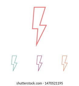 Lightning bolt icon. Lightning, electric power vector logo. Lightning bolt illustration isolated vector. Lightning bolt flat icon. Flash thunderbolt. Lightnings bolts icon EPS 10.