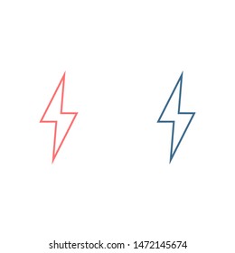 Lightning bolt icon. Lightning, electric power vector logo. Lightning bolt illustration isolated vector. Lightning bolt flat icon. Flash thunderbolt. Lightnings bolts icon EPS 10.