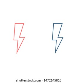 Lightning bolt icon. Lightning, electric power vector logo. Lightning bolt illustration isolated vector. Lightning bolt flat icon. Flash thunderbolt. Lightnings bolts icon EPS 10.