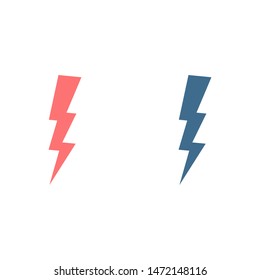 Lightning bolt icon. Lightning, electric power vector logo. Lightning bolt illustration isolated vector. Lightning bolt flat icon. Flash thunderbolt. Lightnings bolts icon EPS 10.