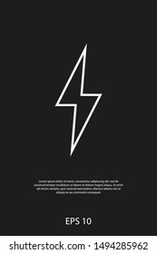 Lightning bolt icon. Lightning, electric power vector logo. Lightning bolt illustration isolated vector. Lightning bolt flat icon. Flash thunderbolt. Lightnings bolts icon EPS 10.