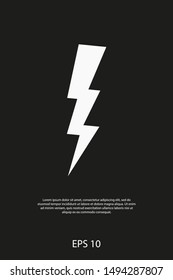 Lightning bolt icon. Lightning, electric power vector logo. Lightning bolt illustration isolated vector. Lightning bolt flat icon. Flash thunderbolt. Lightnings bolts icon EPS 10.