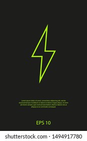 Lightning bolt icon. Lightning, electric power vector logo. Lightning bolt illustration isolated vector. 