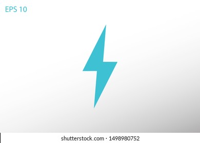 Lightning bolt icon. Lightning, electric power vector logo. Lightning bolt illustration isolated vector. Lightning bolt flat icon. Flash thunderbolt. Lightnings bolts icon EPS 10.