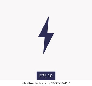 Lightning bolt icon. Lightning, electric power vector logo. Lightning bolt illustration isolated vector. Lightning bolt flat icon. Flash thunderbolt. Lightnings bolts icon EPS 10.