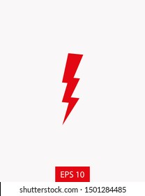 Lightning bolt icon. Lightning, electric power vector logo. Lightning bolt illustration isolated vector. Lightning bolt flat icon. Flash thunderbolt. Lightnings bolts icon EPS 10.